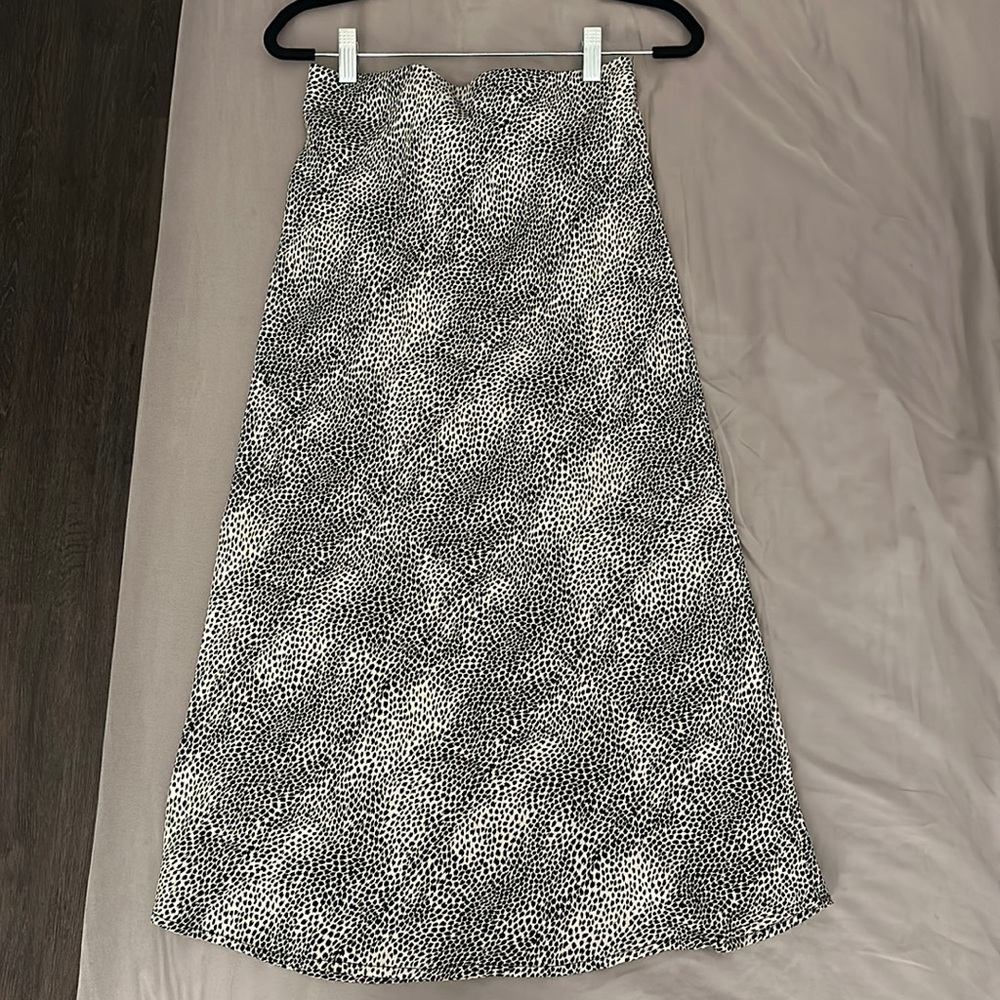 🐆 silk leopard midi skirt
